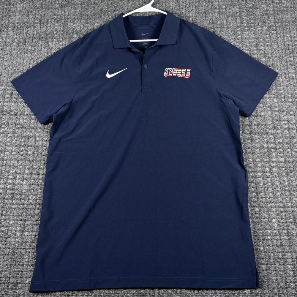 Nike Dri-FIT ORU Oral Roberts University Polo Shirt Navy Blue Large DV6749-421